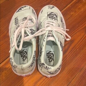 Vans Cream Sneakers with Classic Waffle Sole and Low-Top Design